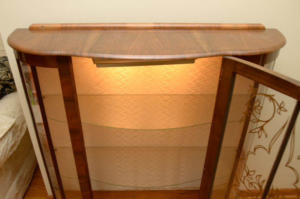 Vintage Art Deco Style Lighted Vitrine