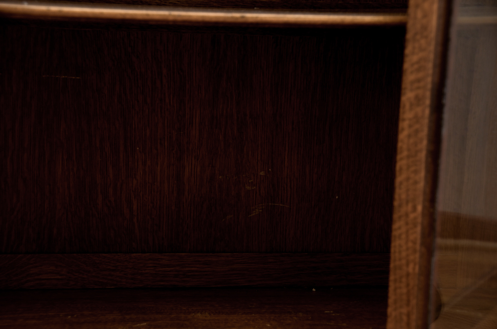 Antique Victorian Empire Style Tiger Oak Display Cabinet