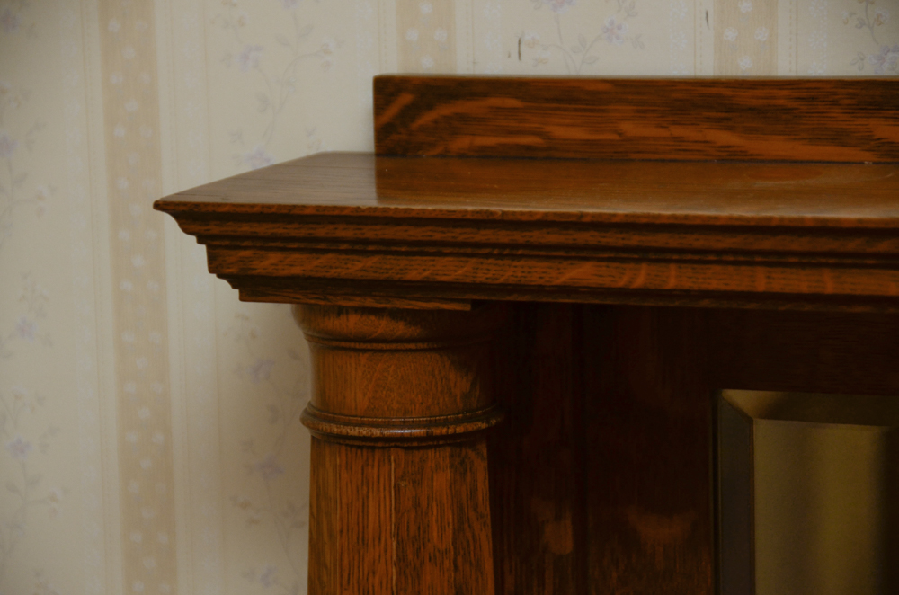 Antique Victorian Empire Style Oak Sideboard with Mirror