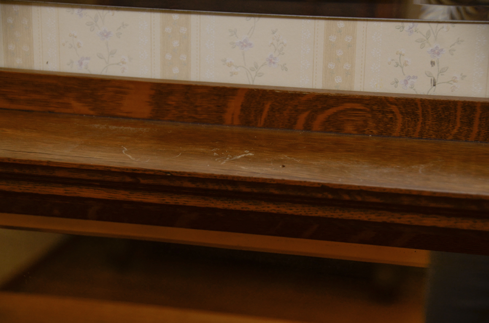 Antique Victorian Empire Style Oak Sideboard with Mirror