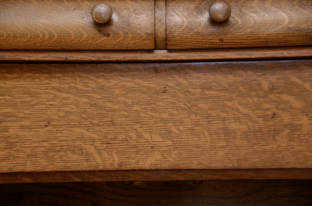 Antique Victorian Empire Style Oak Sideboard with Mirror