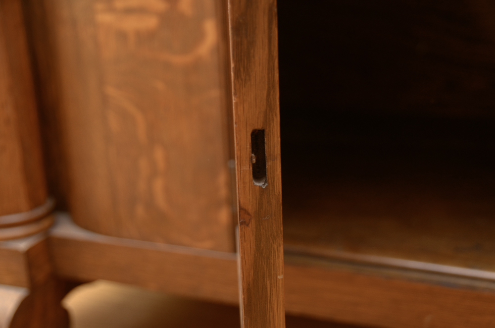 Antique Victorian Empire Style Oak Sideboard with Mirror