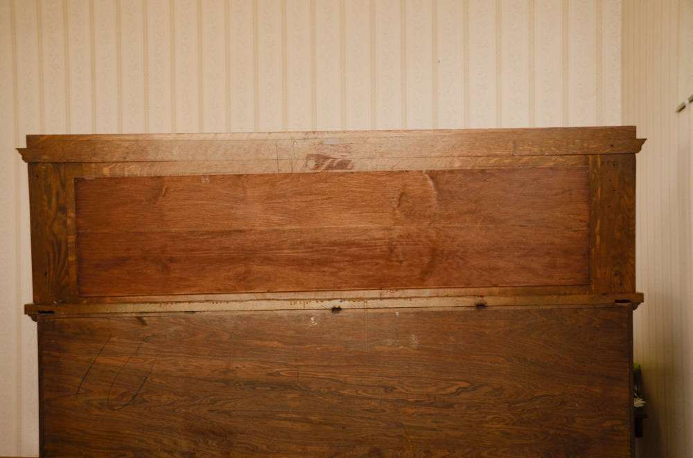 Antique Victorian Empire Style Oak Sideboard with Mirror