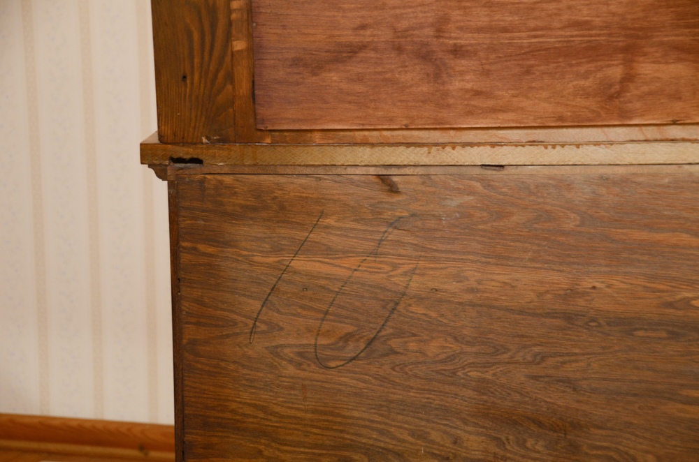 Antique Victorian Empire Style Oak Sideboard with Mirror