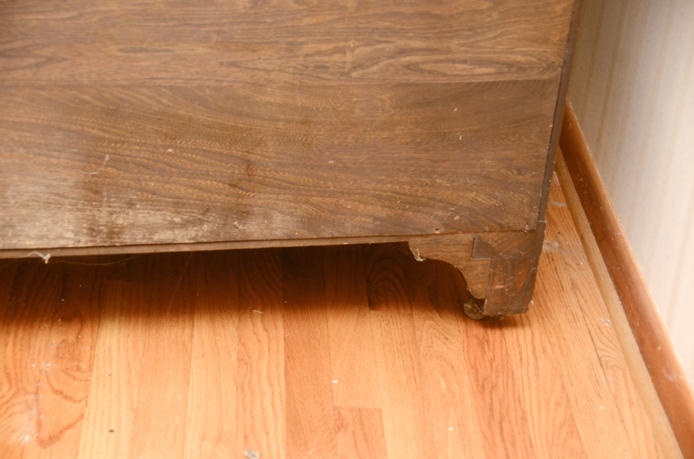 Antique Victorian Empire Style Oak Sideboard with Mirror