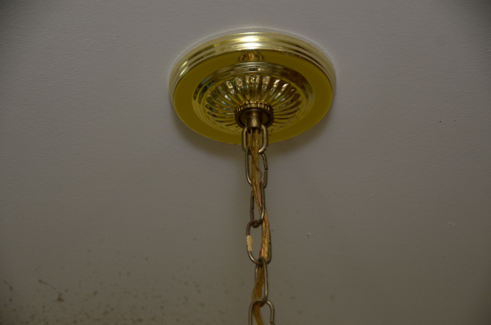 Vintage Blue and White Glass Pendant Light