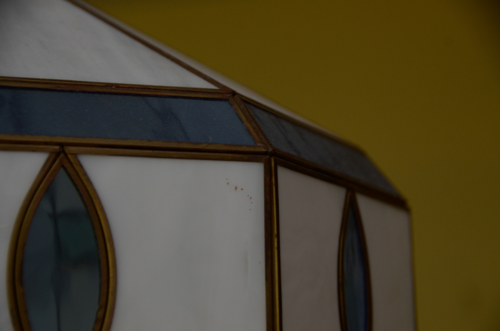 Vintage Blue and White Glass Pendant Light