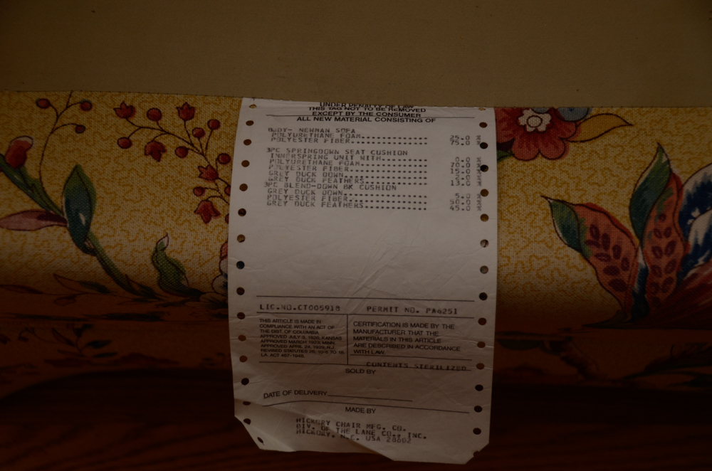 Vintage "Sovereign Upholstery" Sofa by Hickory Chair