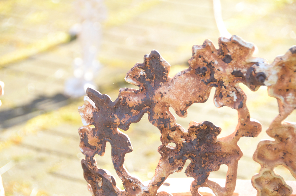 Cast Iron Bench, Armchair, Side Chair and Table