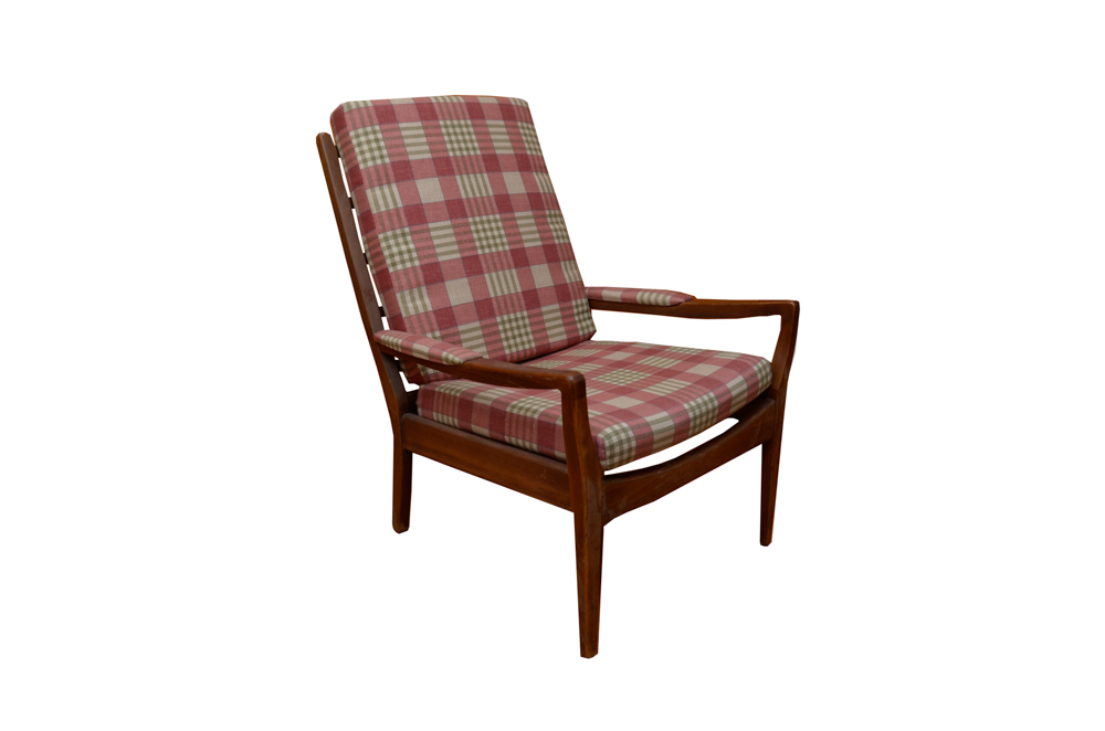 Vintage Danish Modern High Back Armchair
