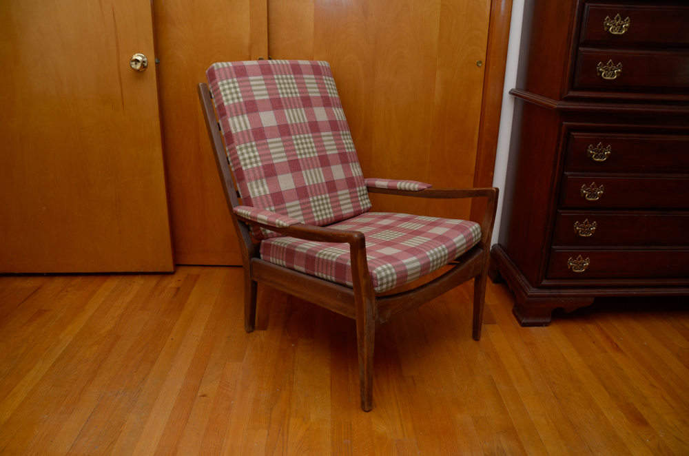 Vintage Danish Modern High Back Armchair