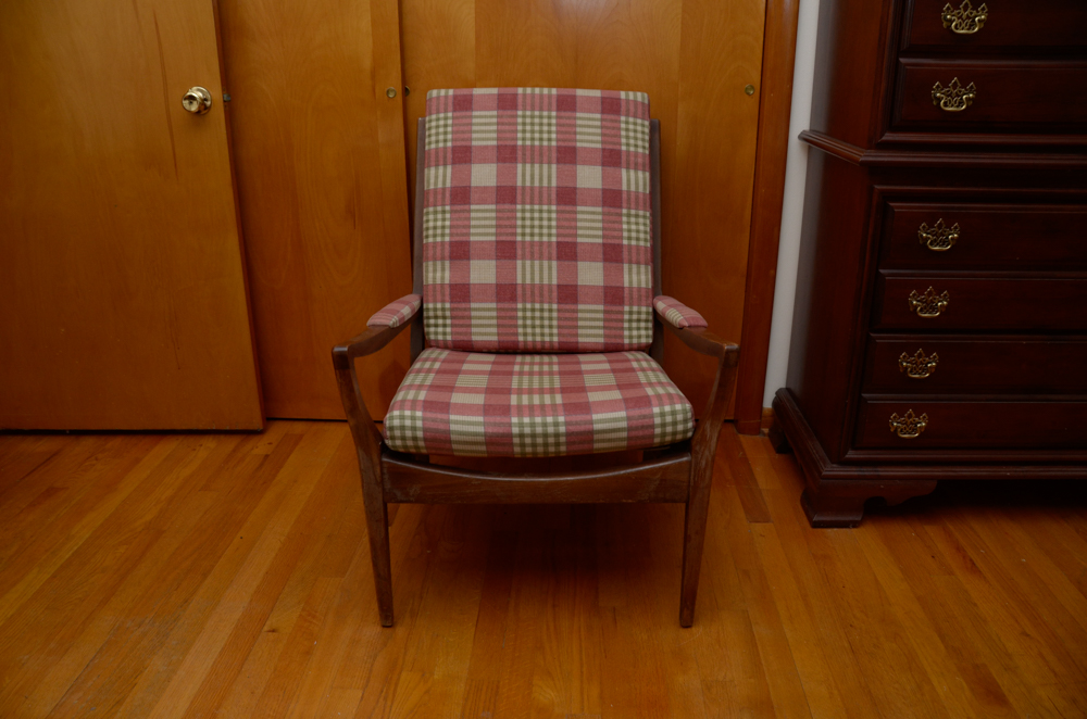 Vintage Danish Modern High Back Armchair