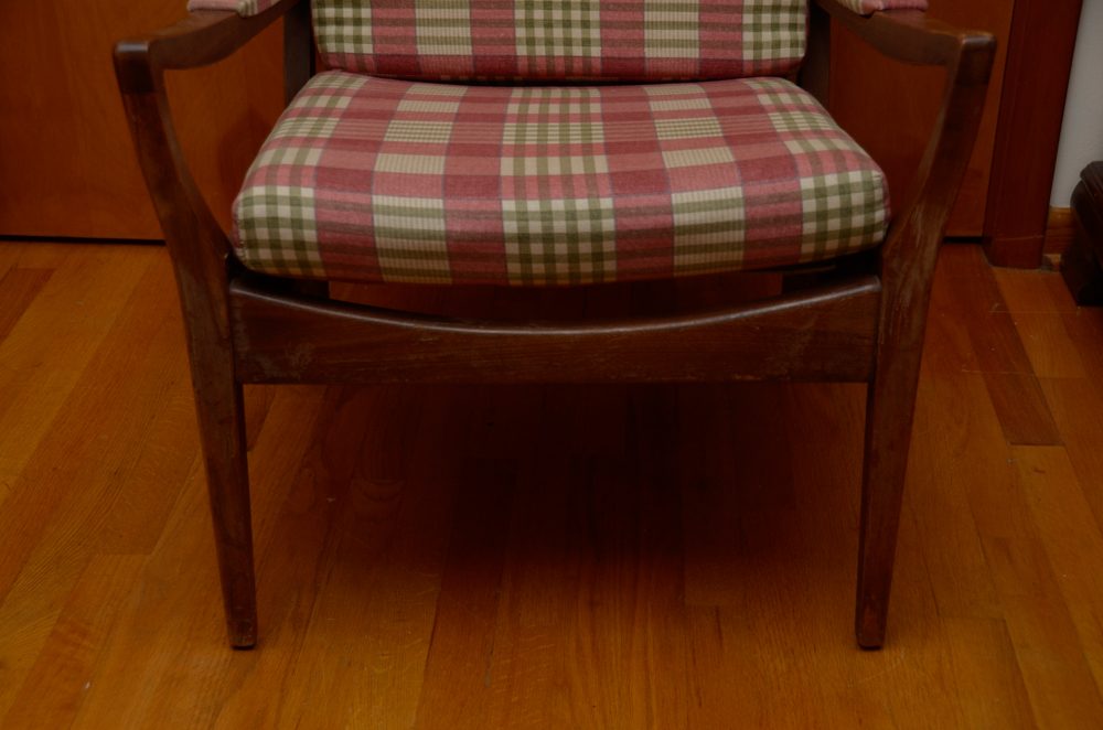 Vintage Danish Modern High Back Armchair