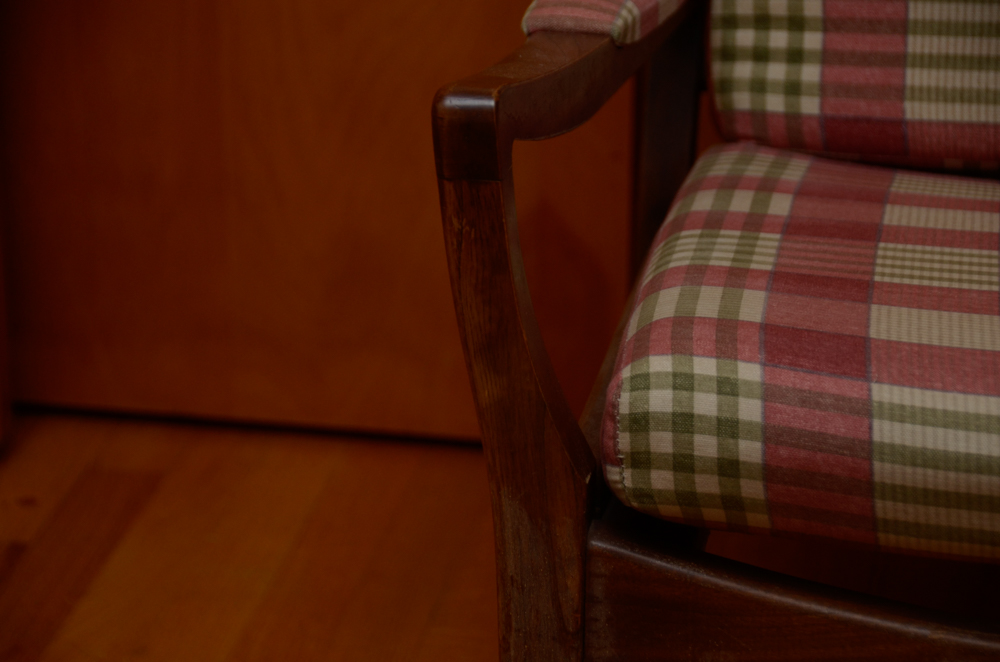 Vintage Danish Modern High Back Armchair