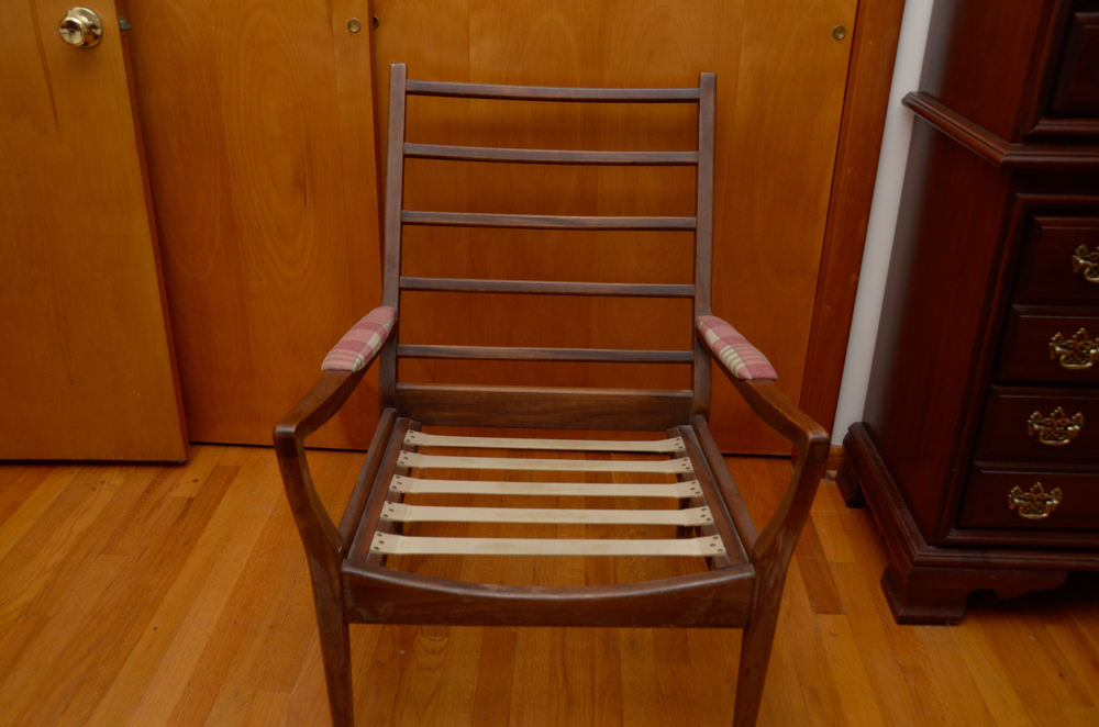 Vintage Danish Modern High Back Armchair