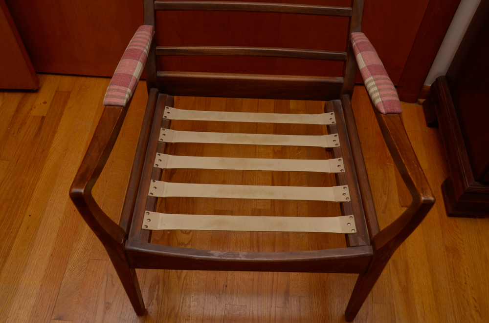 Vintage Danish Modern High Back Armchair