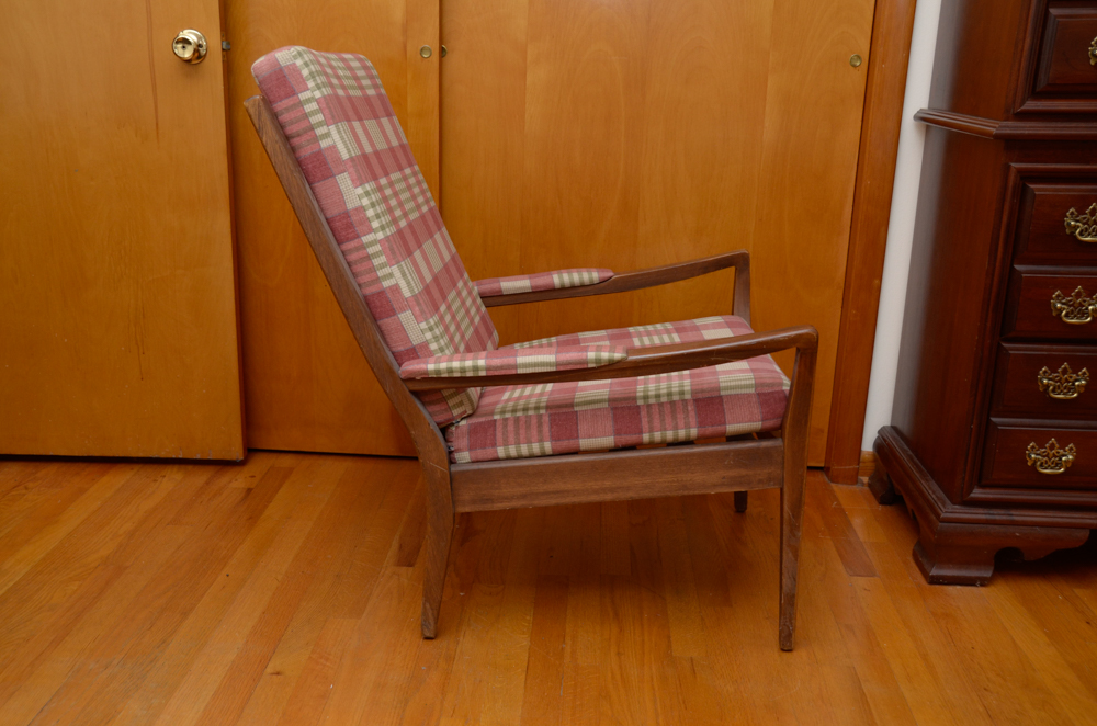 Vintage Danish Modern High Back Armchair