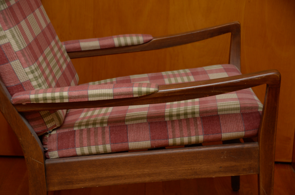 Vintage Danish Modern High Back Armchair