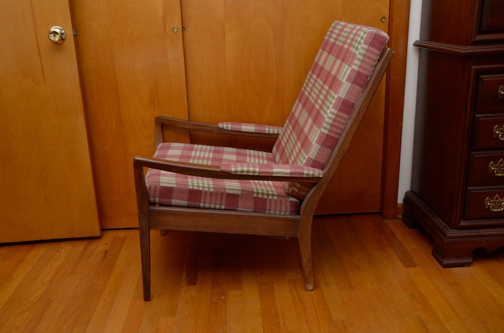 Vintage Danish Modern High Back Armchair