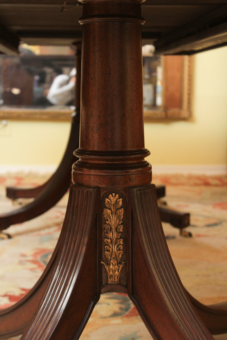 Federal Style Dining Table from Baker Furniture and Chippendale Style Chairs