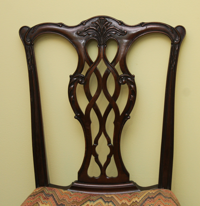 Federal Style Dining Table from Baker Furniture and Chippendale Style Chairs