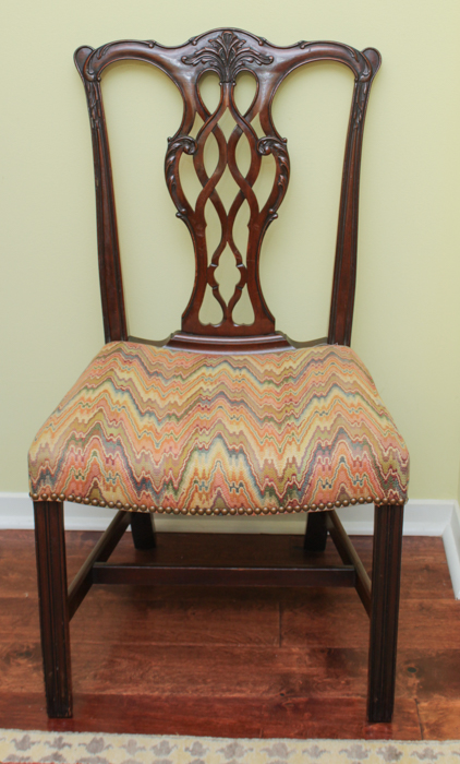 Federal Style Dining Table from Baker Furniture and Chippendale Style Chairs
