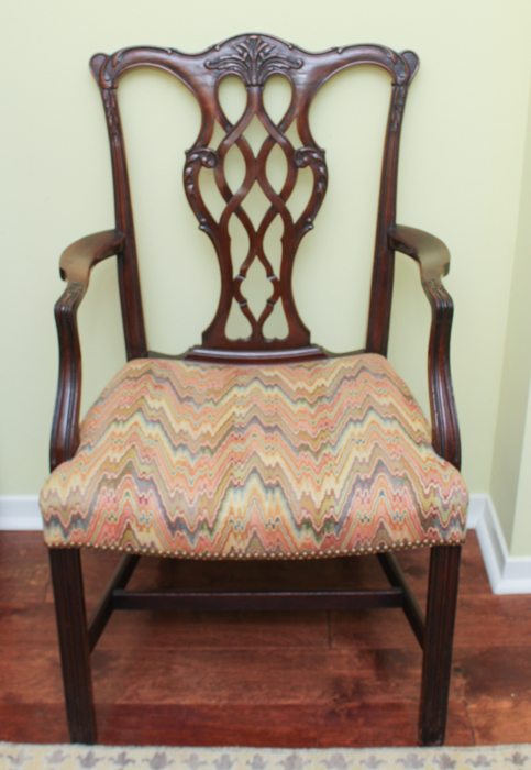 Federal Style Dining Table from Baker Furniture and Chippendale Style Chairs