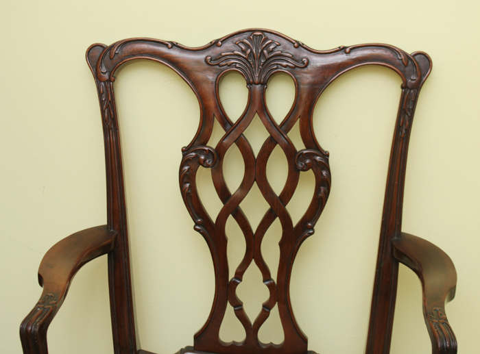 Federal Style Dining Table from Baker Furniture and Chippendale Style Chairs