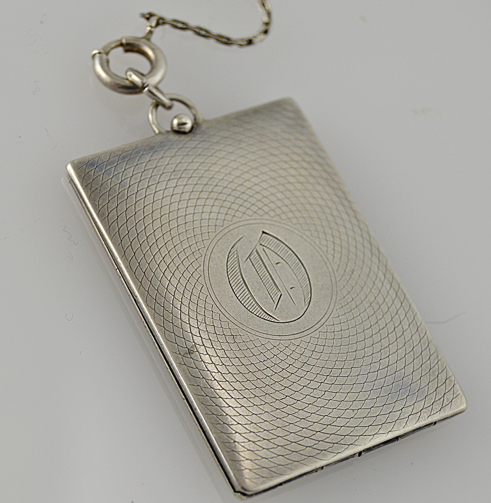 Edwardian Wolcott Sterling Silver Locket Pendant Necklace