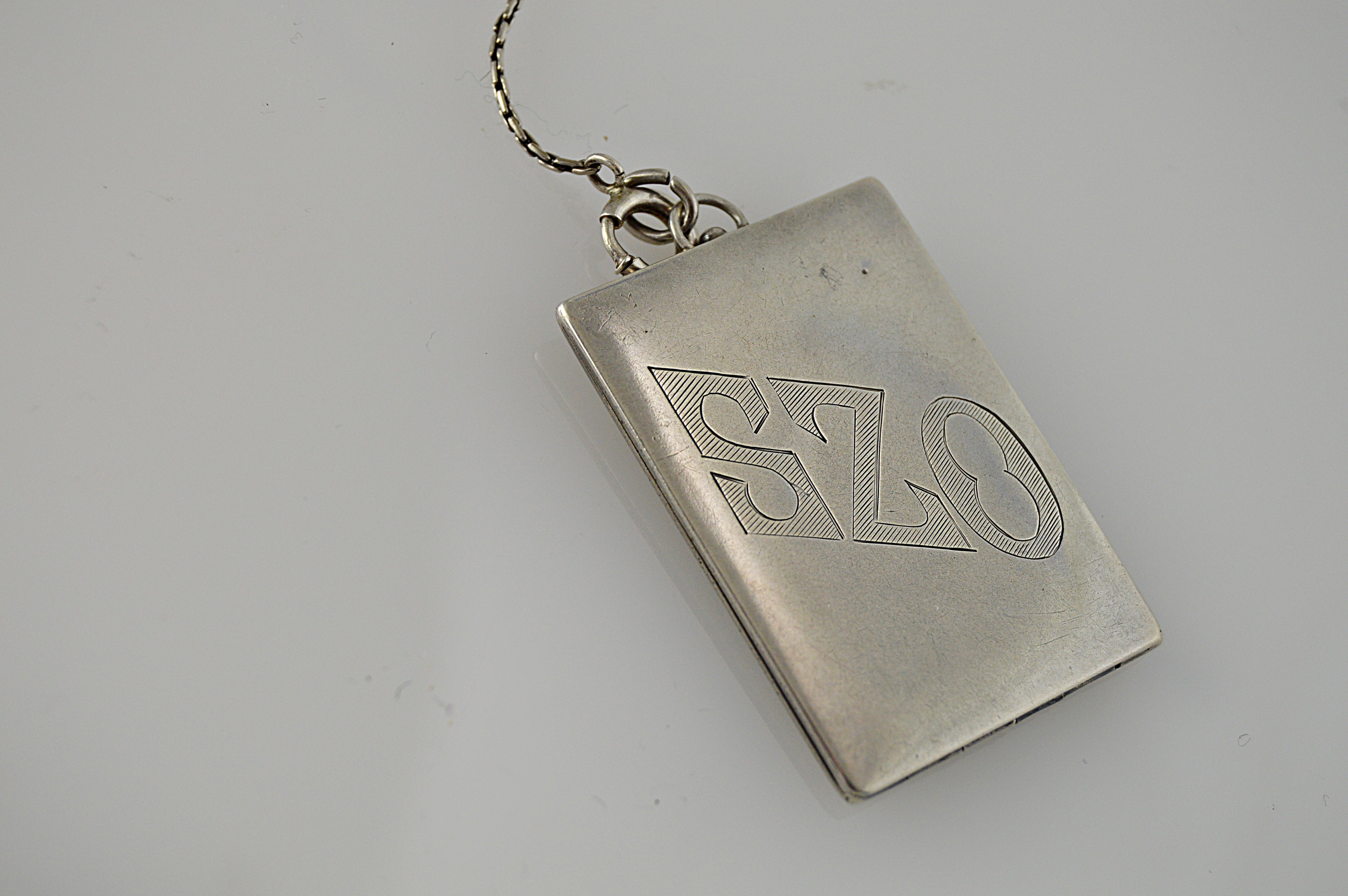 Edwardian Wolcott Sterling Silver Locket Pendant Necklace