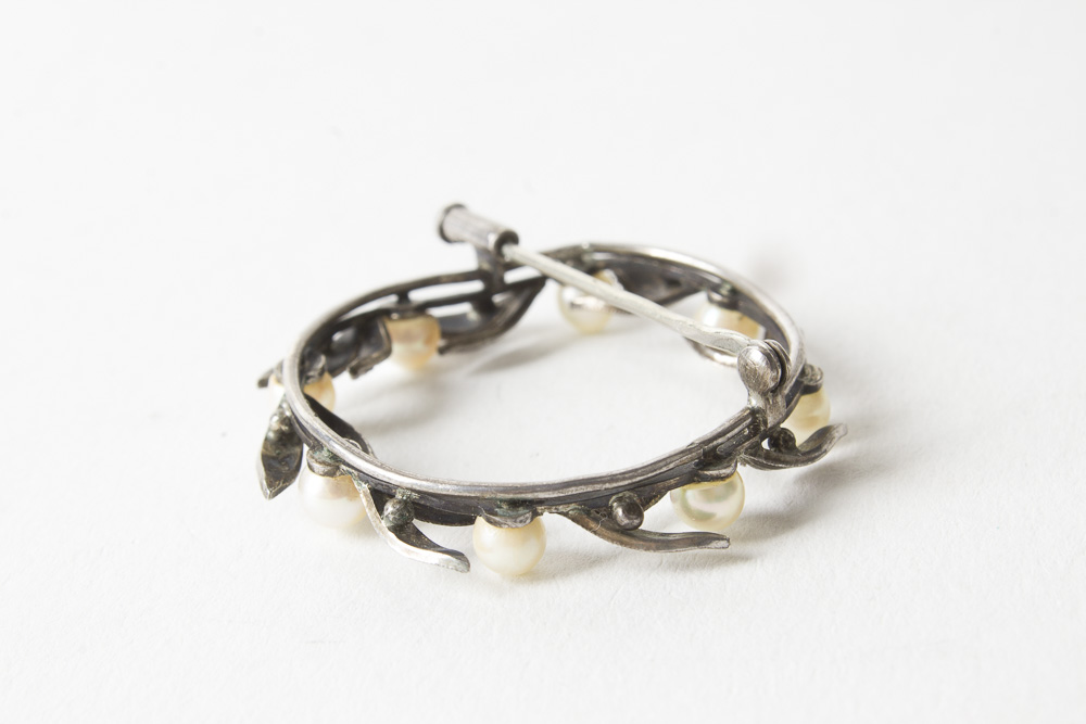 Silver and Pearl Brooch