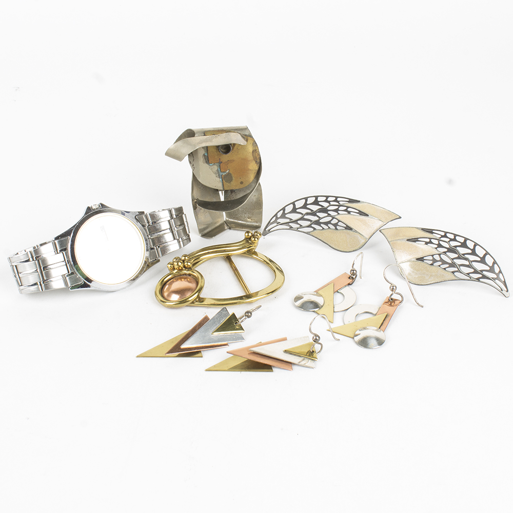 Collection of Mixed Colored Metal Costume Jewelry