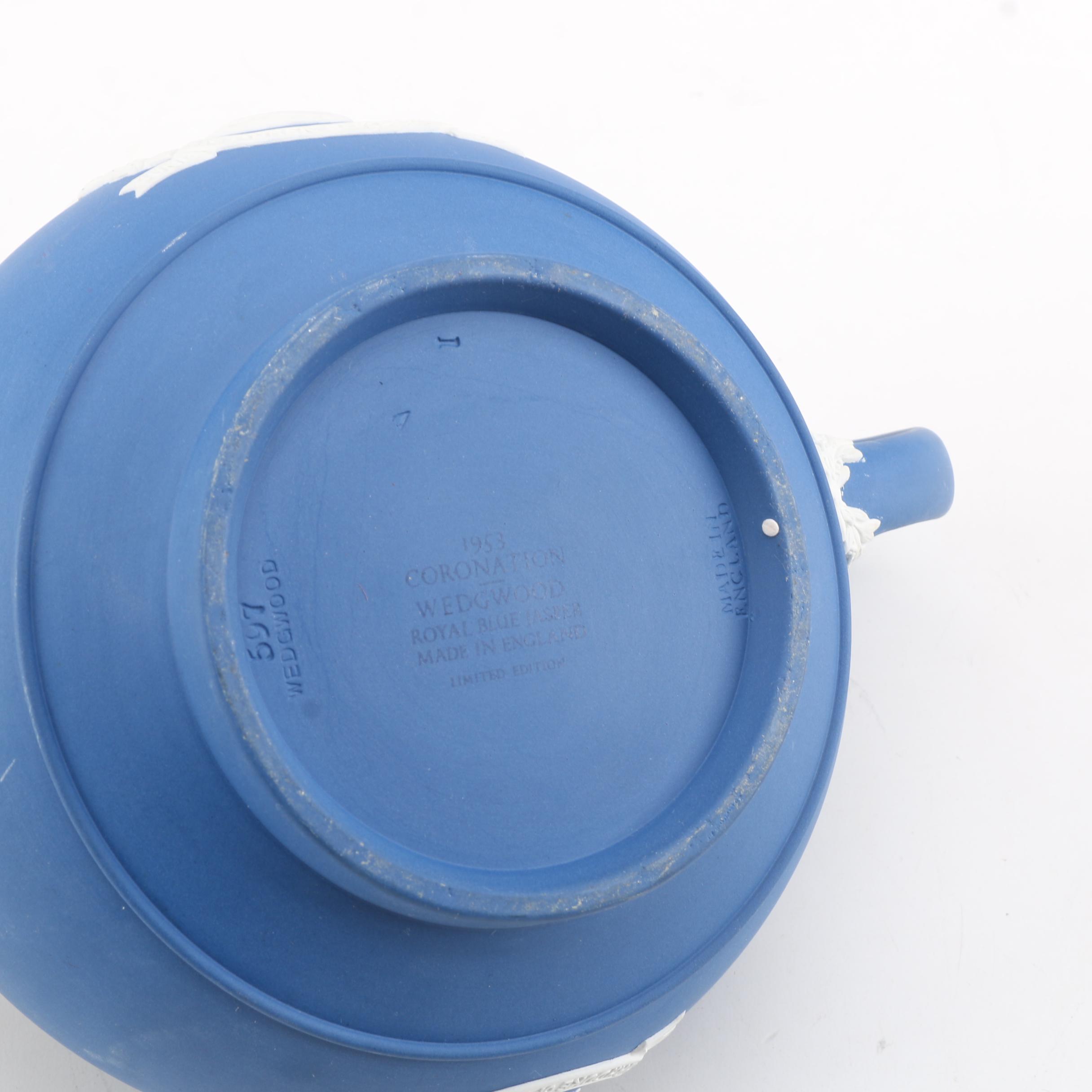 Limited Edition Queen Elizabeth II Wedgwood Royal Blue Jasperware, 1953