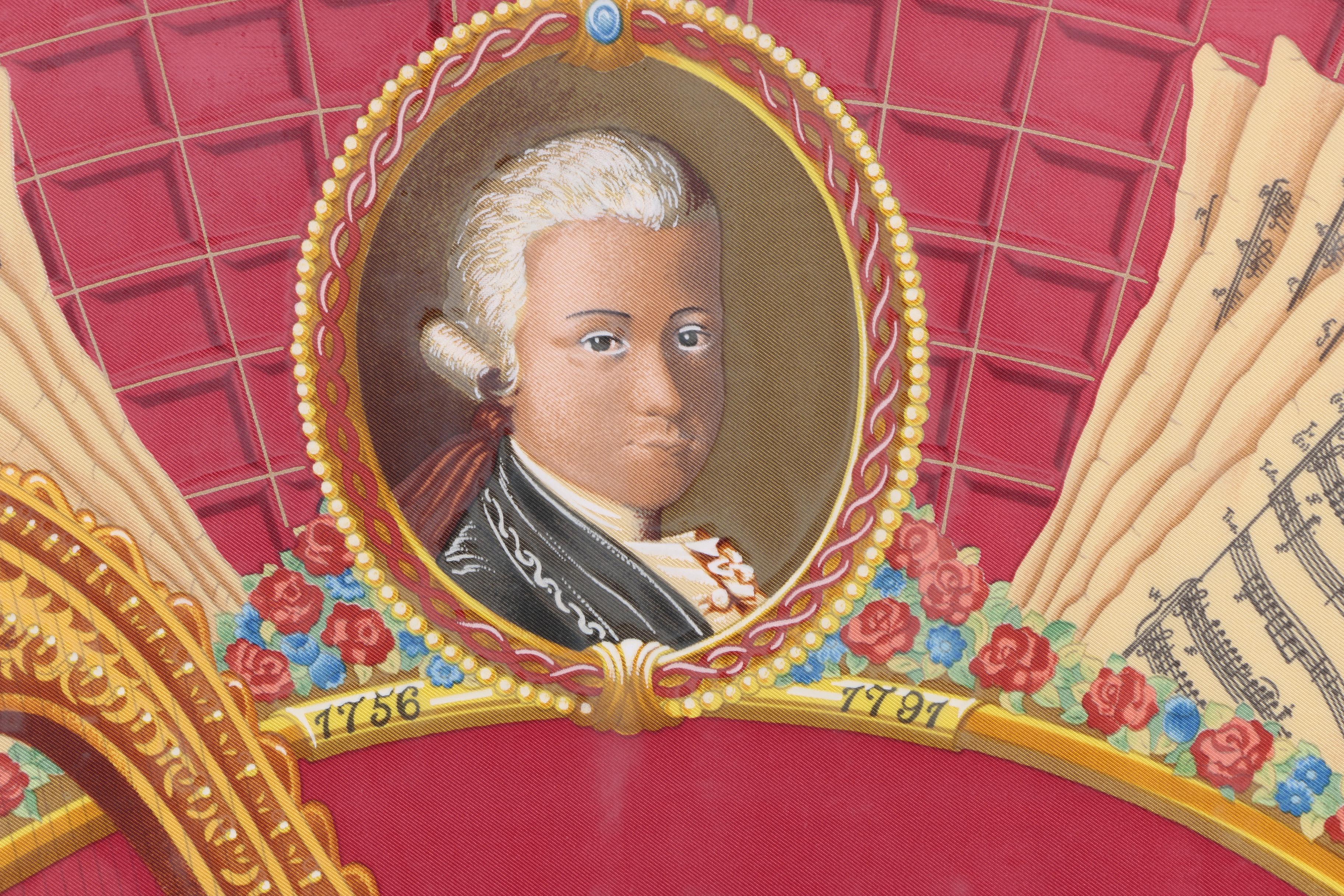 Vintage Silk Scarf Designed after Julie Abadie "Hommage a Mozart"