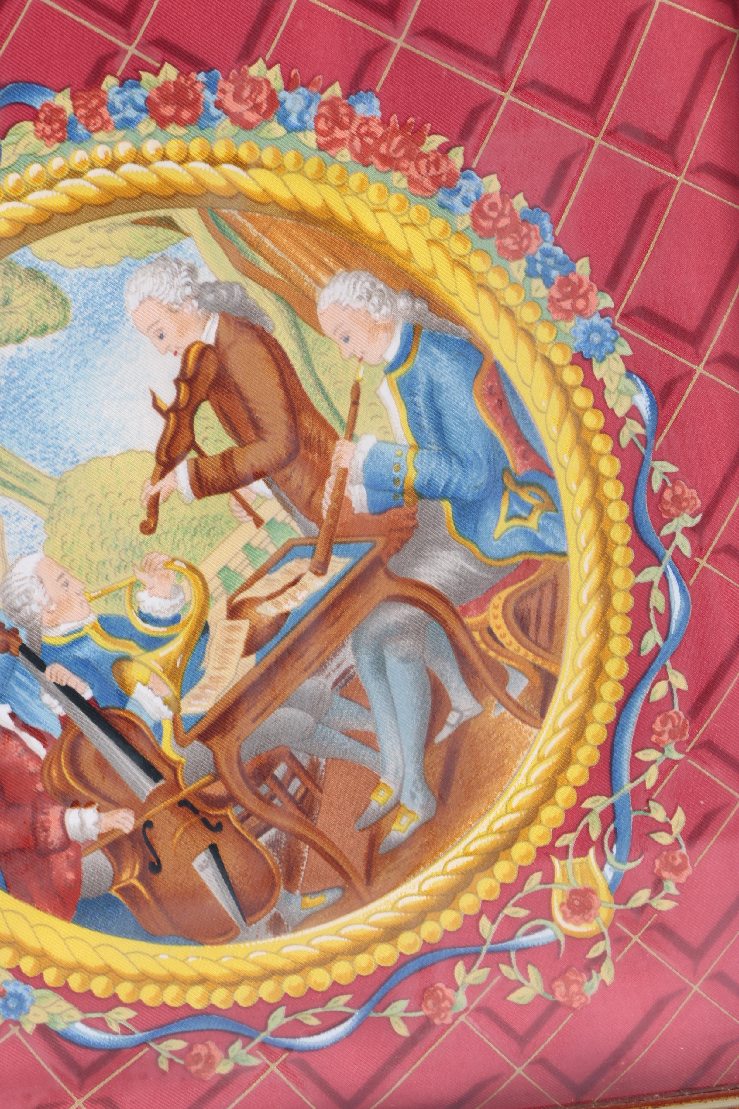 Vintage Silk Scarf Designed after Julie Abadie "Hommage a Mozart"