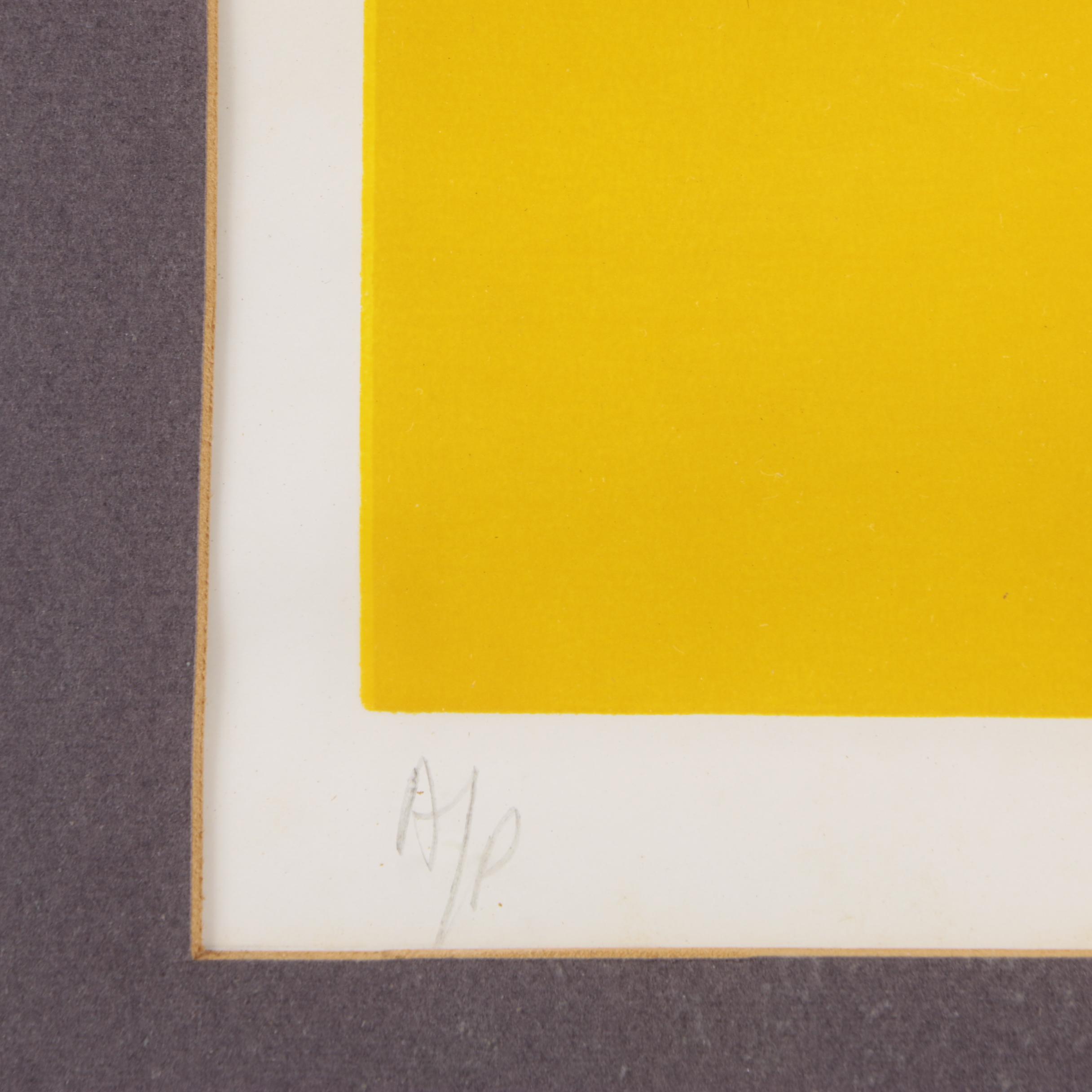 1972 Artist's Proof Lithograph on Paper of Abstract Yellow Composition
