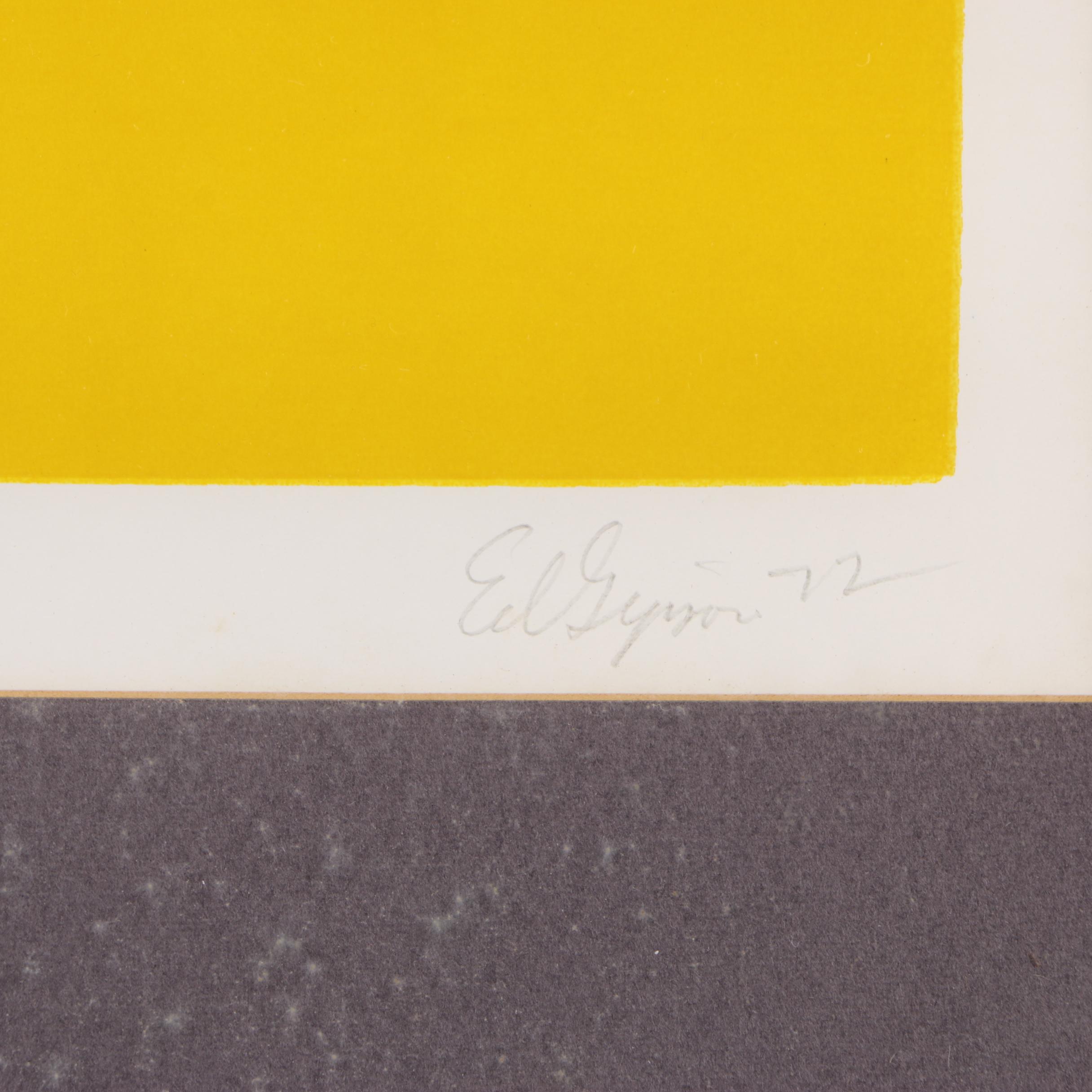 1972 Artist's Proof Lithograph on Paper of Abstract Yellow Composition