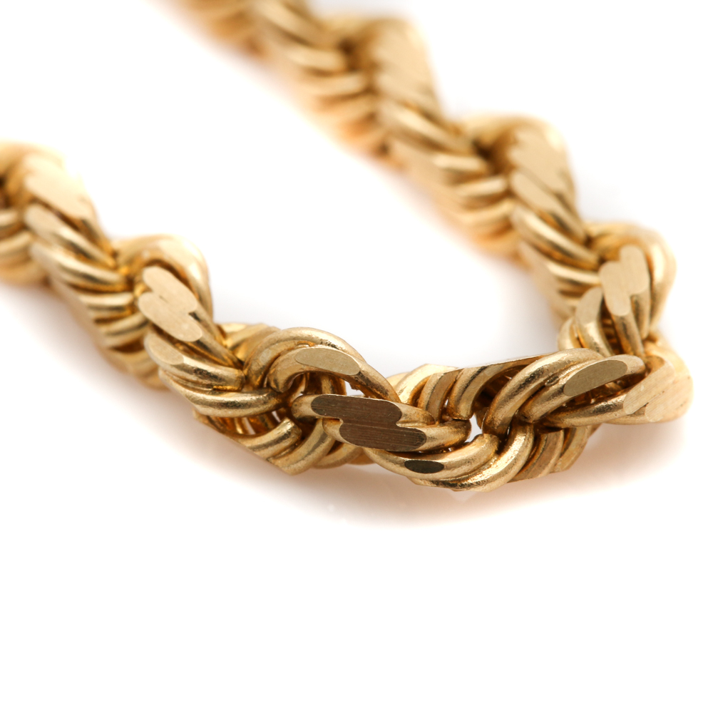 14K Yellow Gold French Rope Necklace