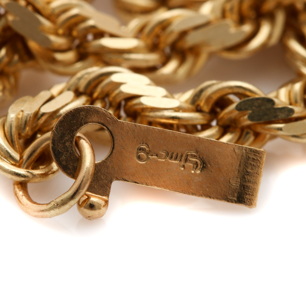 14K Yellow Gold French Rope Necklace