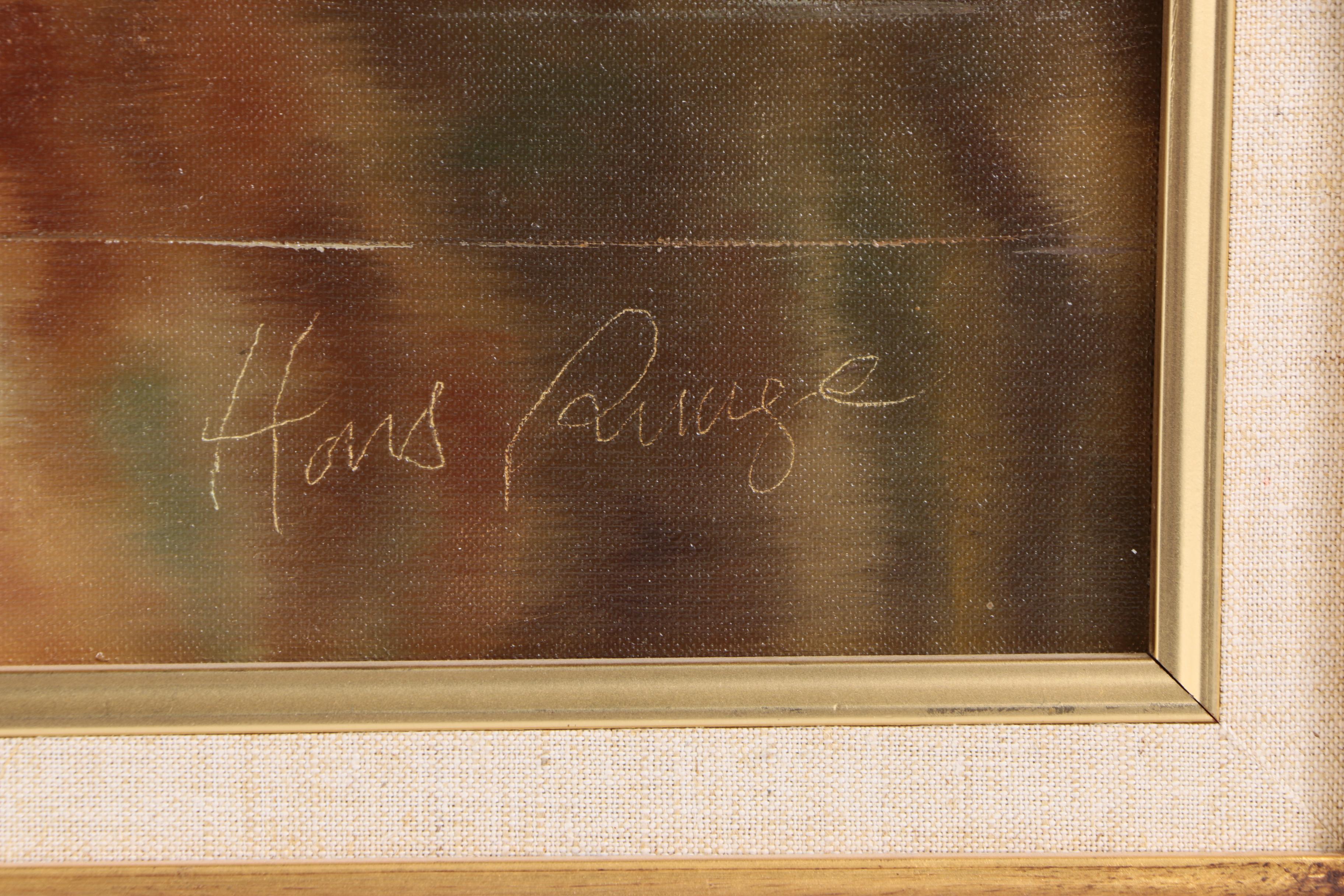 Hans Runge Oil Painting on Canvas of German Village in Autumn