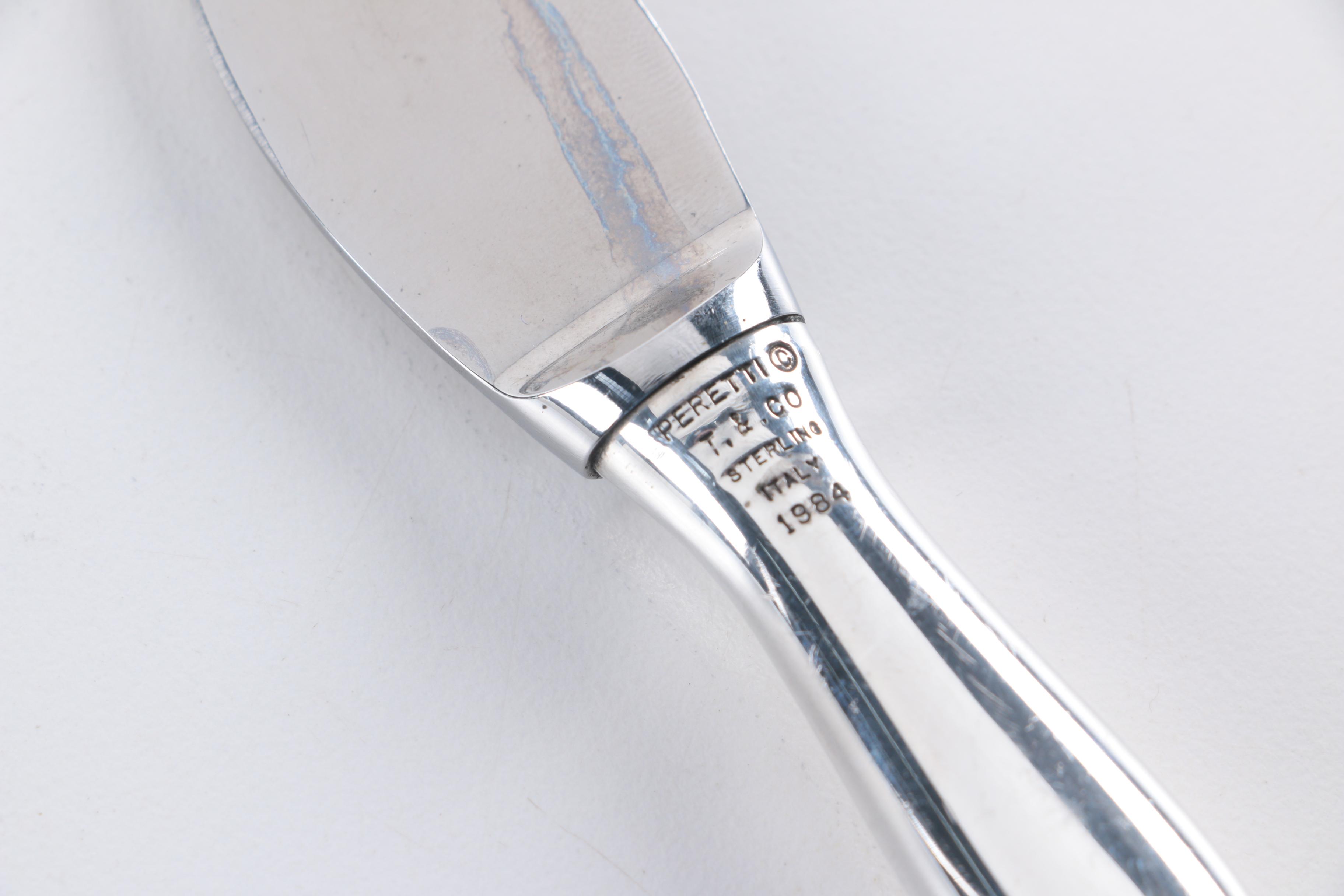 1984 Elsa Peretti for Tiffany & Co. "Padova" Sterling-Handled Cheese Knives