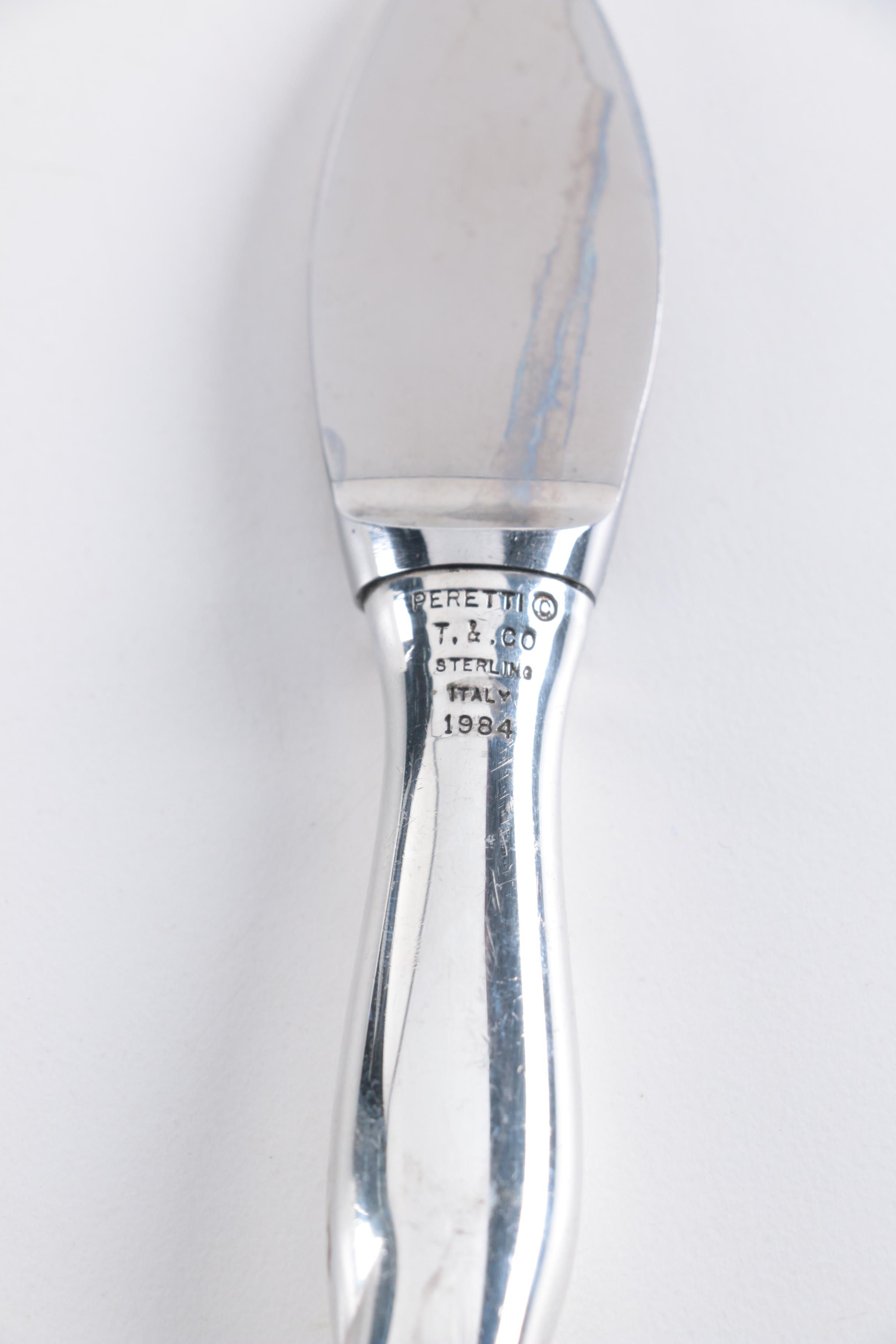 1984 Elsa Peretti for Tiffany & Co. "Padova" Sterling-Handled Cheese Knives