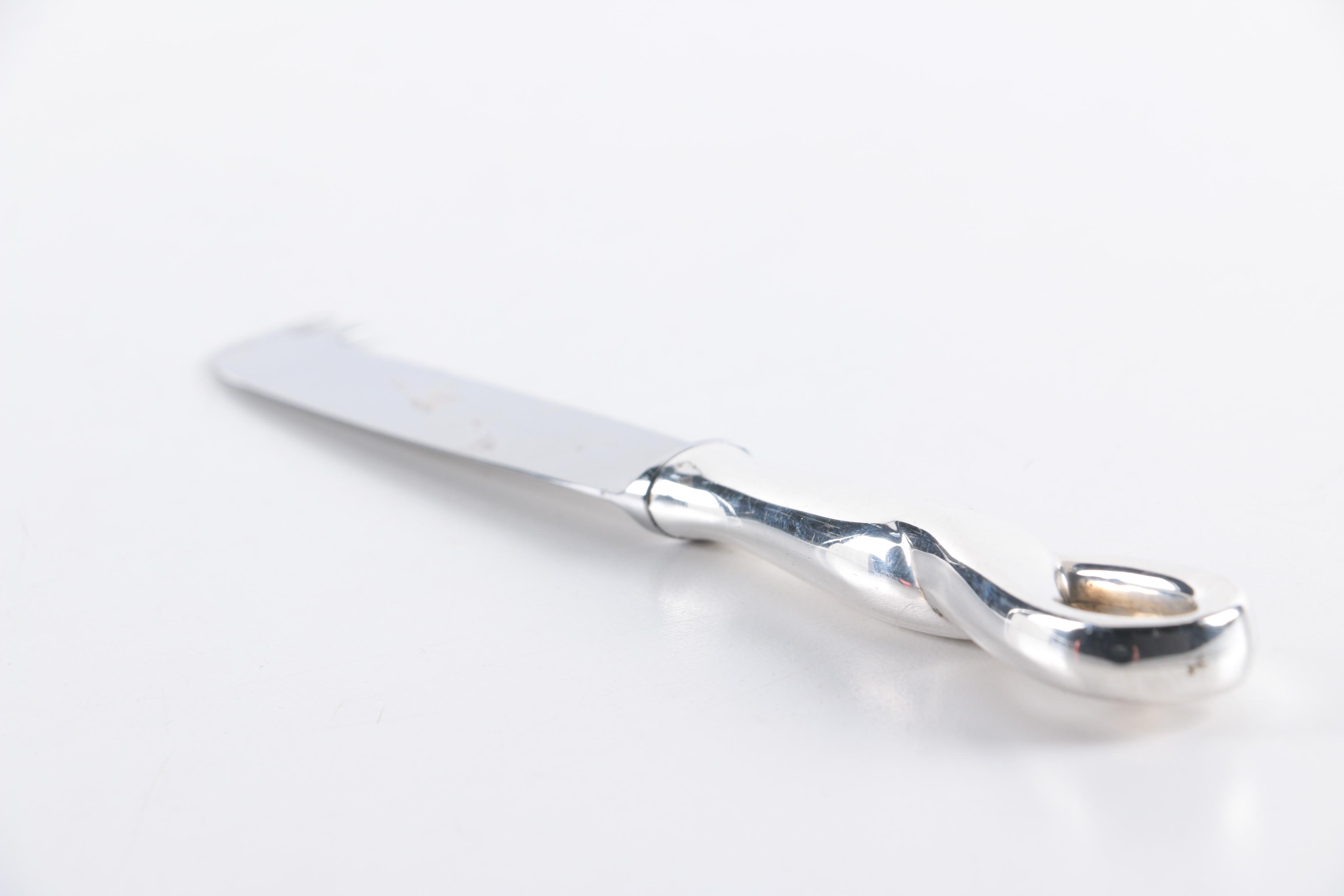 1984 Elsa Peretti for Tiffany & Co. "Padova" Sterling-Handled Cheese Knives