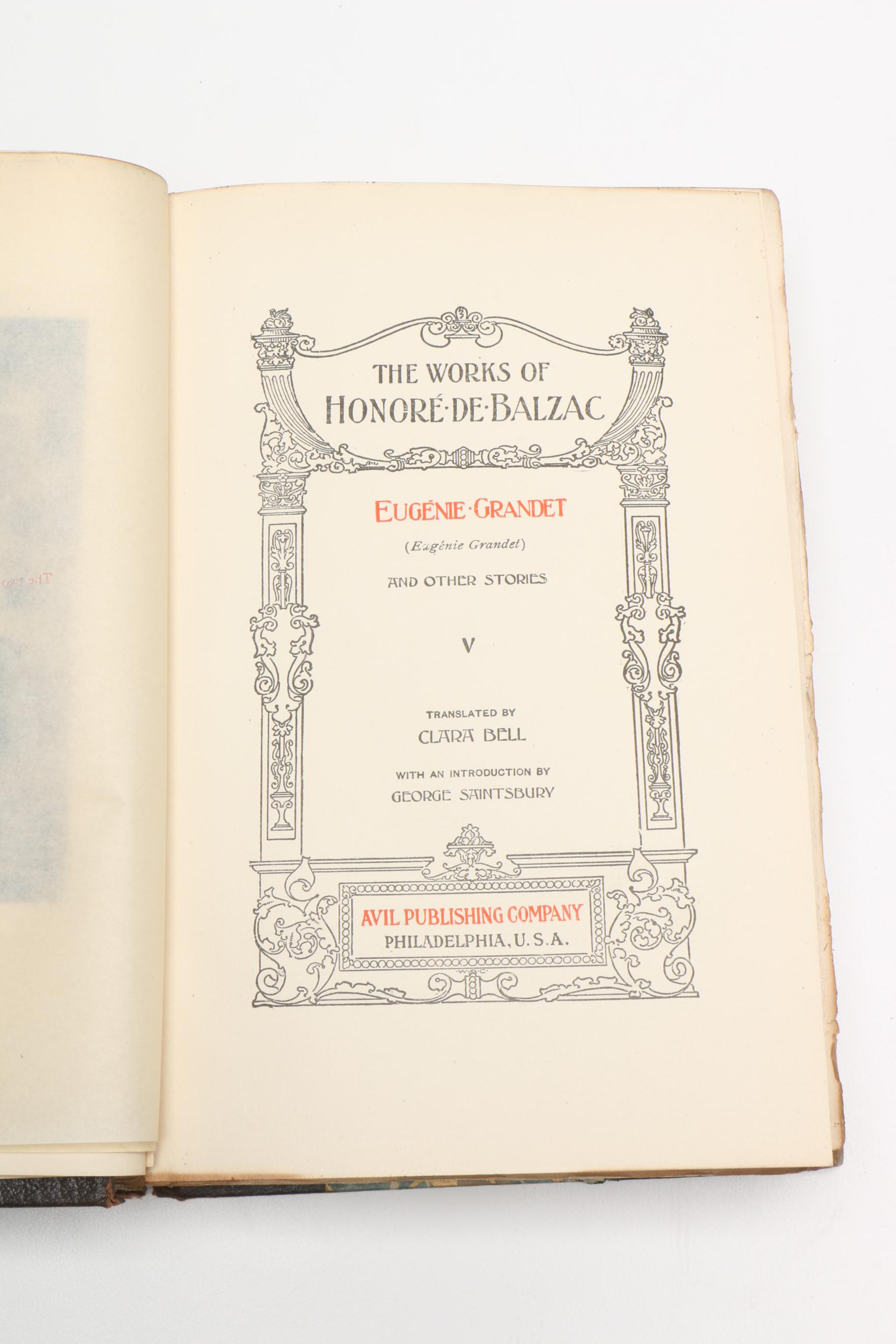 1901 "The Works of Honoré de Balzac" in Twenty-Two Volumes