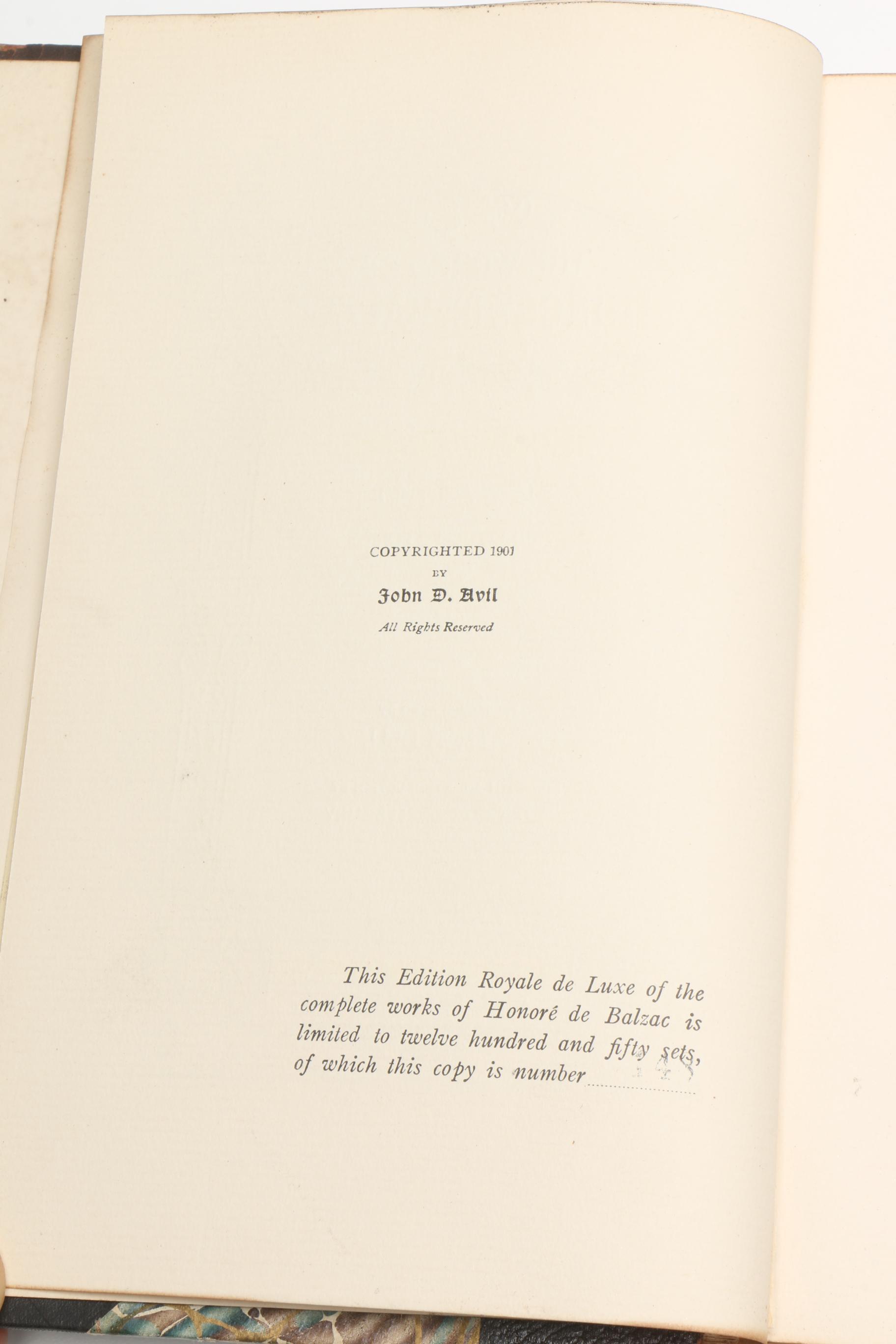 1901 "The Works of Honoré de Balzac" in Twenty-Two Volumes