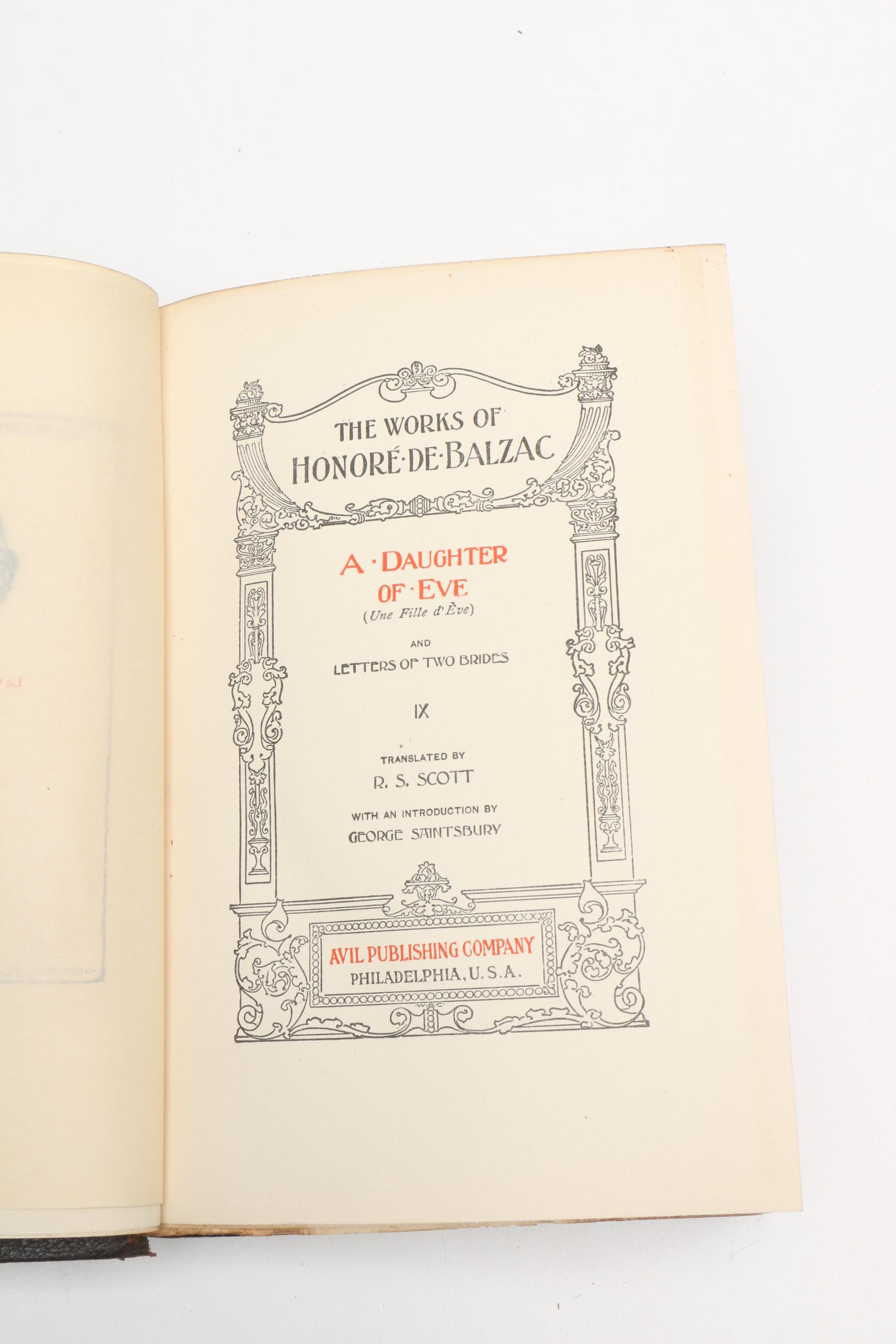 1901 "The Works of Honoré de Balzac" in Twenty-Two Volumes