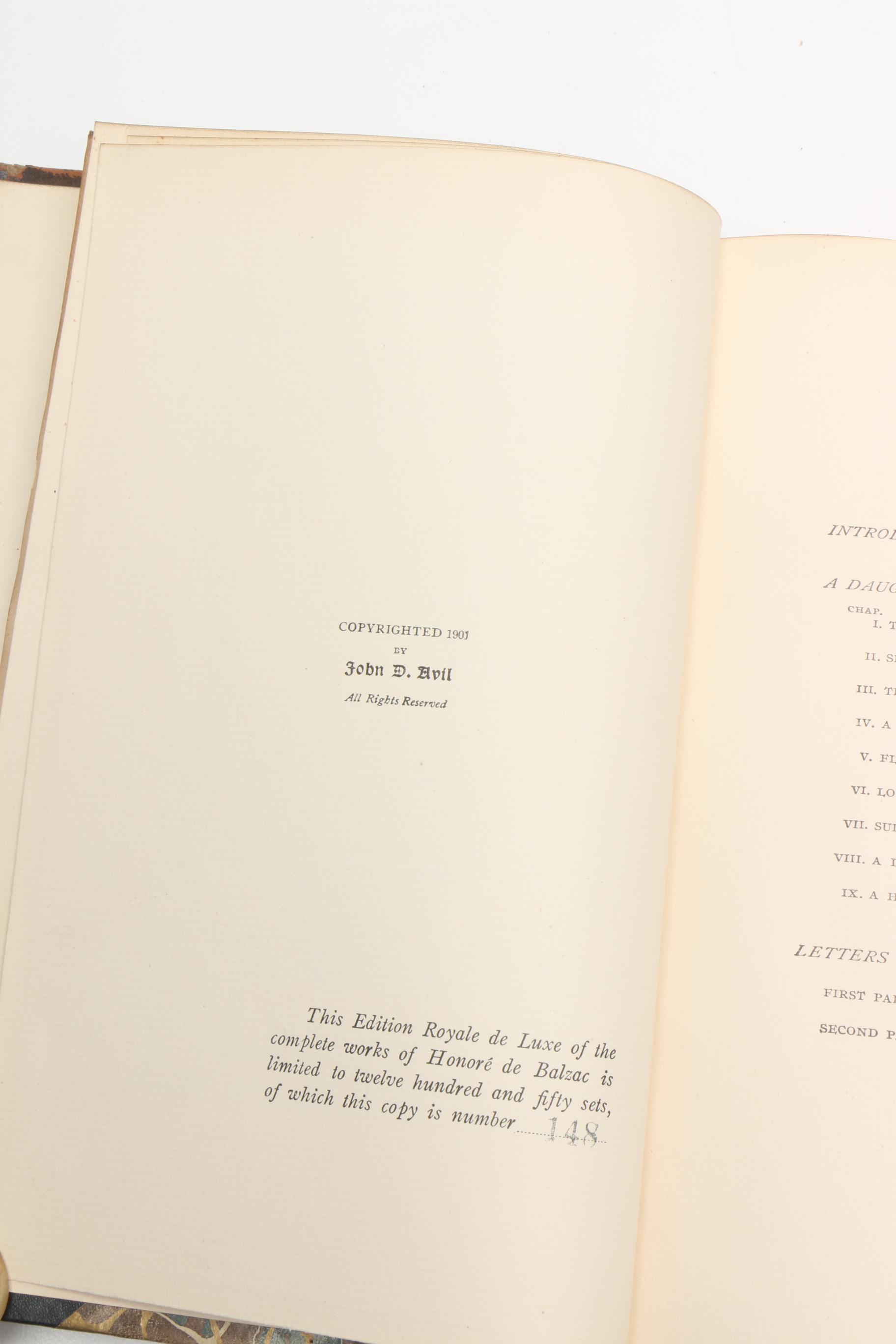 1901 "The Works of Honoré de Balzac" in Twenty-Two Volumes