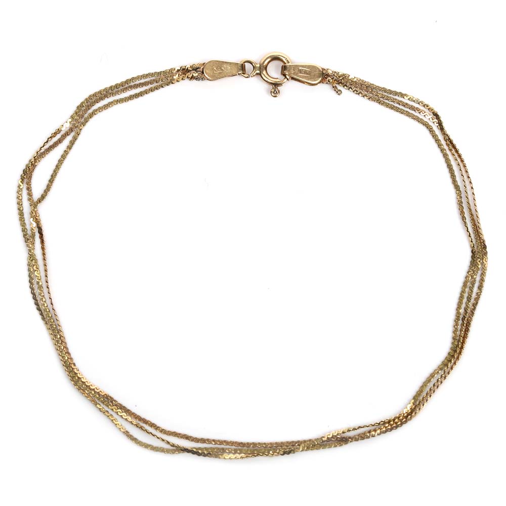14K Yellow Gold Triple-Strand Bracelet