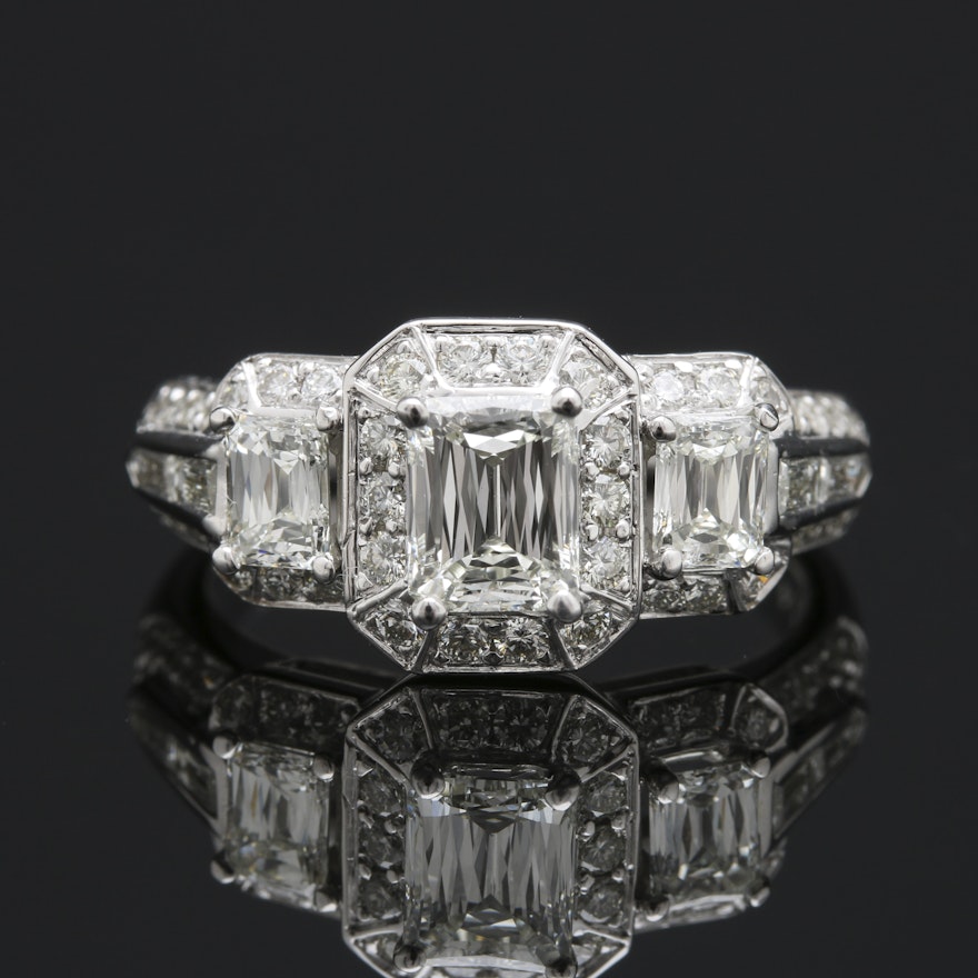 Christopher Designs 18K White Gold Crisscut® 1.82 CTW Diamond Ring