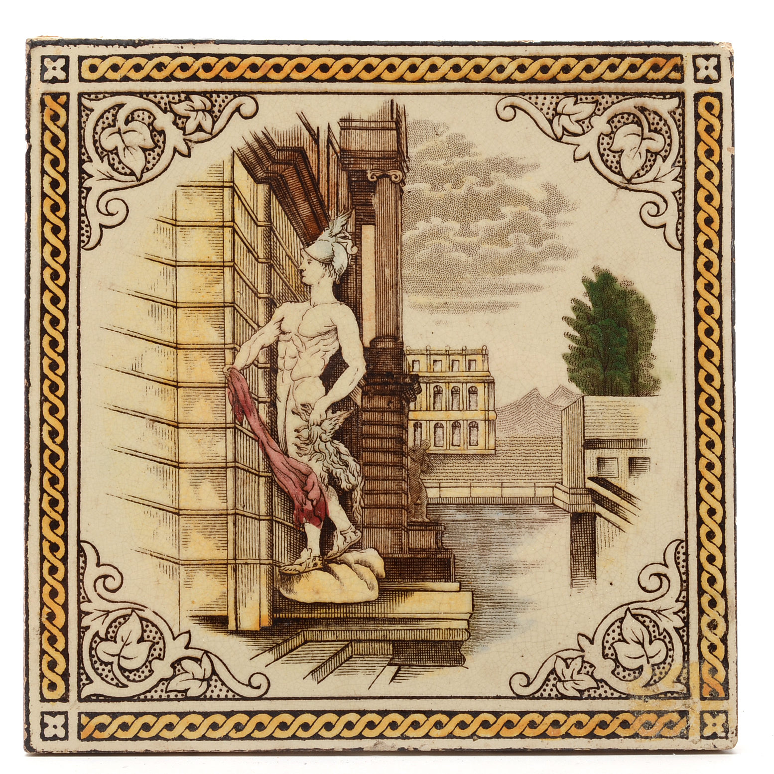 Ten 19th Century Glazed English Tiles including Mintons China Works